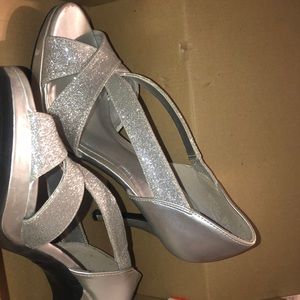 Silver heels Size 7
